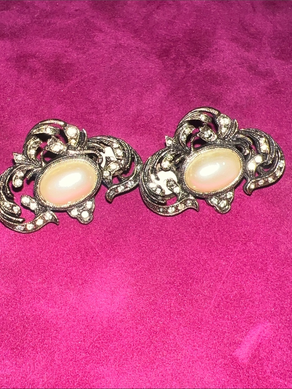 Kramer New York Vintage-Inspired Gold Tone with Cabochon earrings